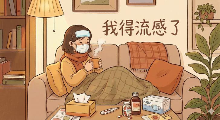 「我得到流感了」英文怎麼說？