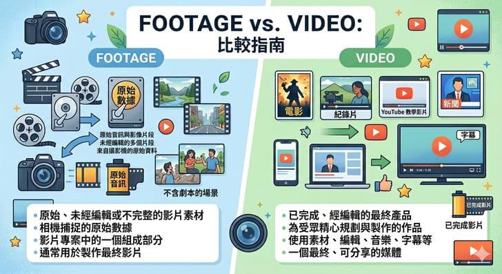 footage 與 video 的差異
