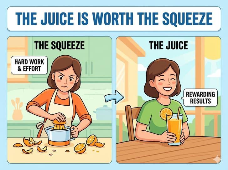 The juice is worth the squeeze 是什麼意思